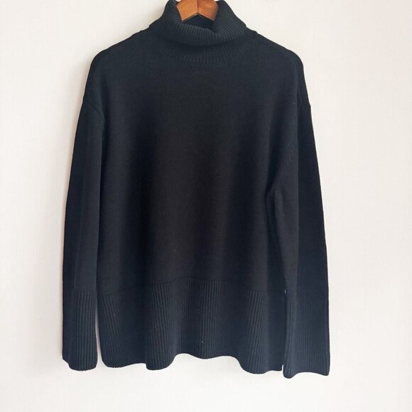 GAP Black Turtleneck 100% Cotton Minimalist L - Picture 2 of 8